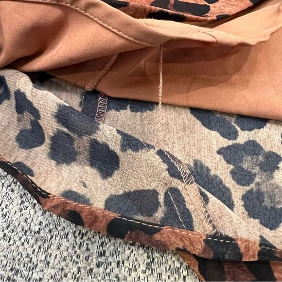 Gianni Bini Size 6 Molly Asymmetrical Leopard Skirt Animal Print Lined Midi - Picture 7 of 8